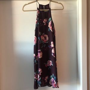 Maroon floral shift dress